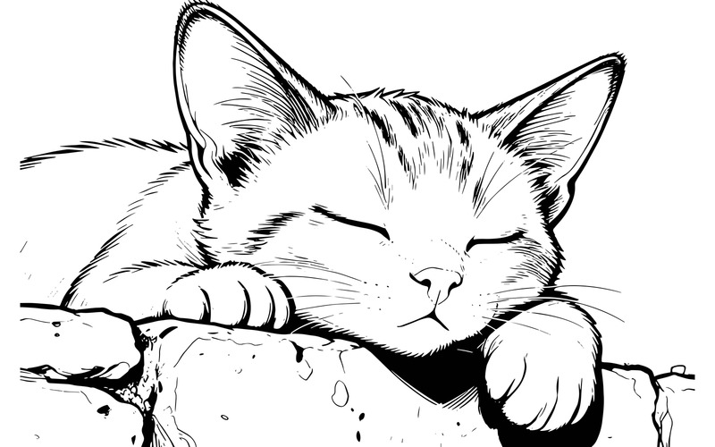 Katt och kattunge bedårande djurkoncept (AI-illustrationsbild + vektorgrafik) - Features Image 2
