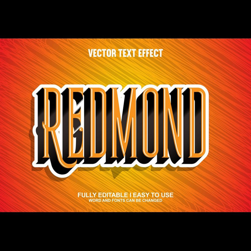 Redmond Полностью редактируемый векторный 3D текстовый эффект - Features Image 1