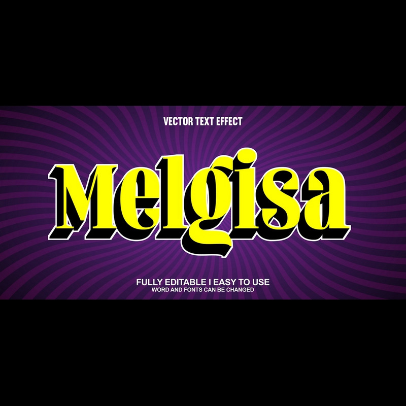 Melgisa helt redigerbar vektor 3D-texteffekt - Features Image 1