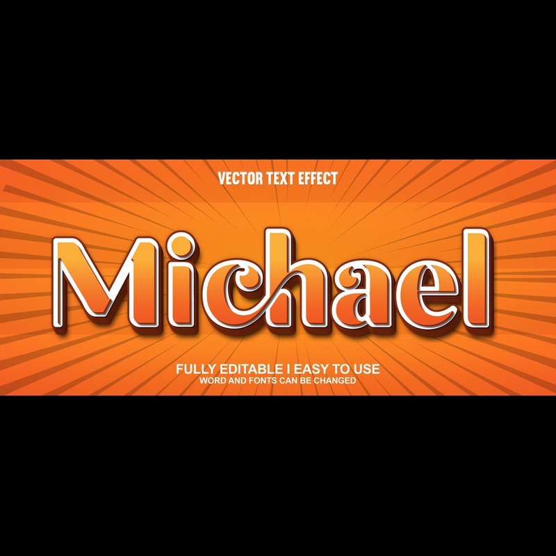 Michael helt redigerbar vektor 3D-texteffekt - Features Image 1