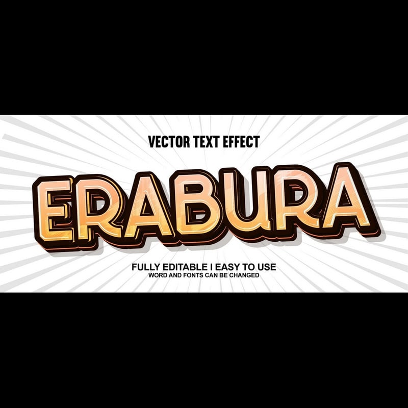 Erabura helt redigerbar vektor 3D-texteffekt - Features Image 1