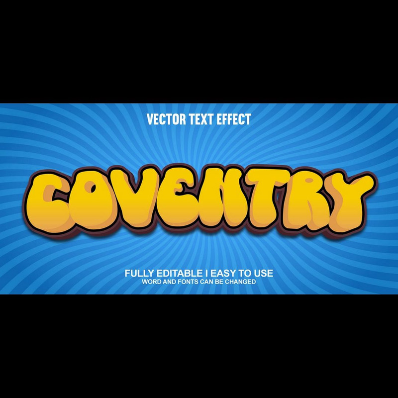 Coventry Fully Editable Vector 3D Text Effect - Features Image 1