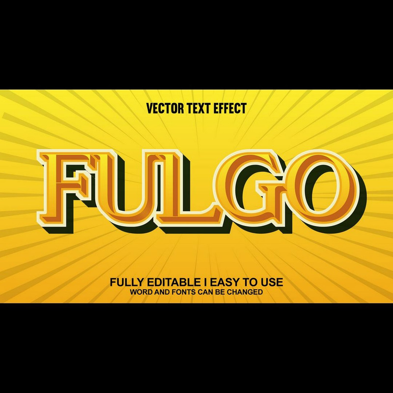 Fulgo helt redigerbar vektor 3D-texteffekt - Features Image 1