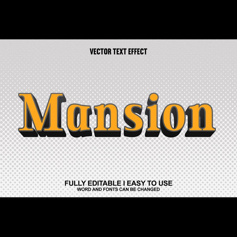 Mansion helt redigerbar vektor 3D texteffekt - Features Image 1