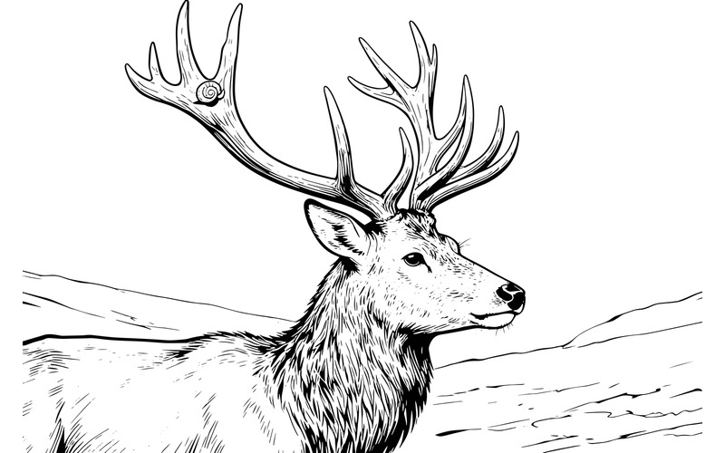 Illustrazione di Deer Snow 3 e immagine vettoriale. - Caratteristiche Immagine 2
