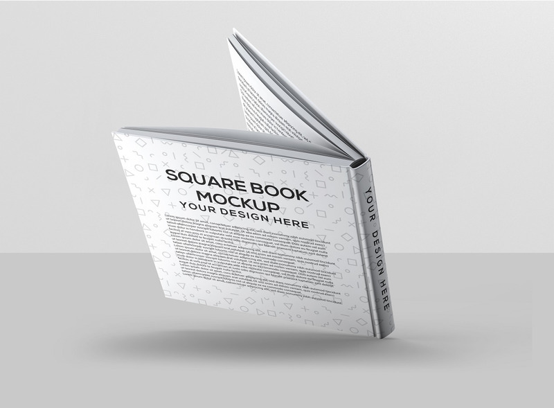 Mockup di libro quadrato con copertina rigida - Caratteristiche Immagine 11