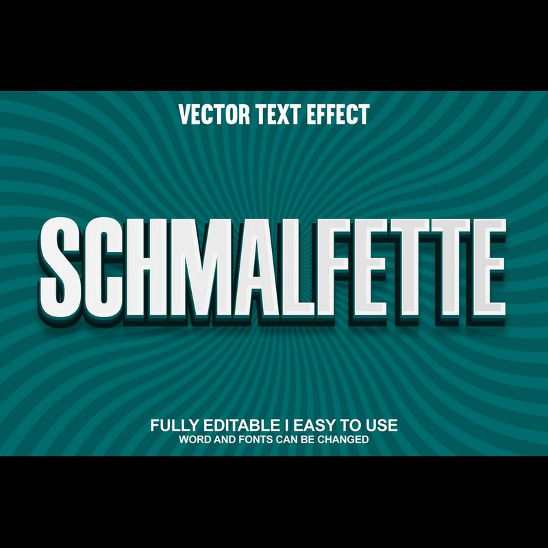 Schmalfette helt redigerbar vektor 3D-texteffekt - Features Image 1