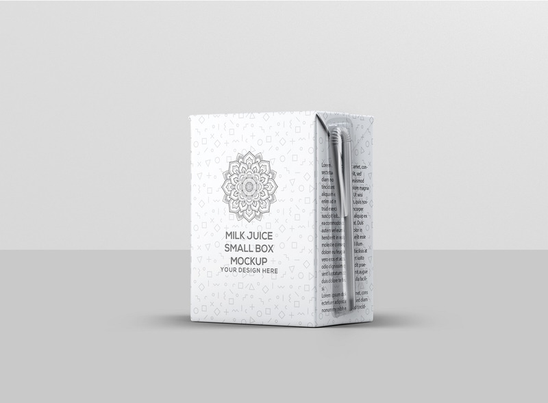 Mockup di una piccola scatola di succo o latte - Caratteristiche Immagine 4