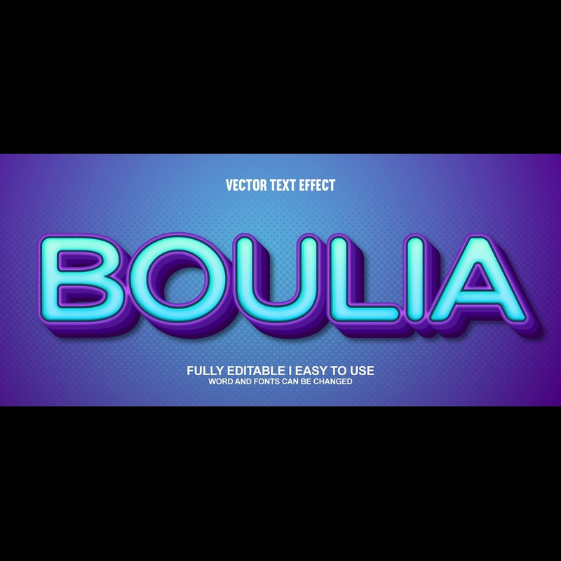 Boulia Fully Editable Vector 3D Text Effect - Features Image 1