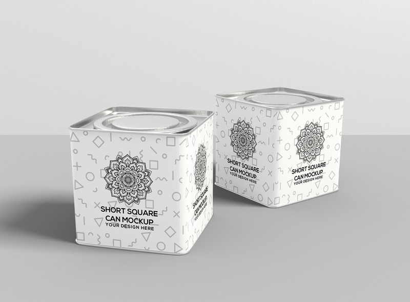 Round, Square, Tall, Short Metal Cans Mockup - Features Image 6