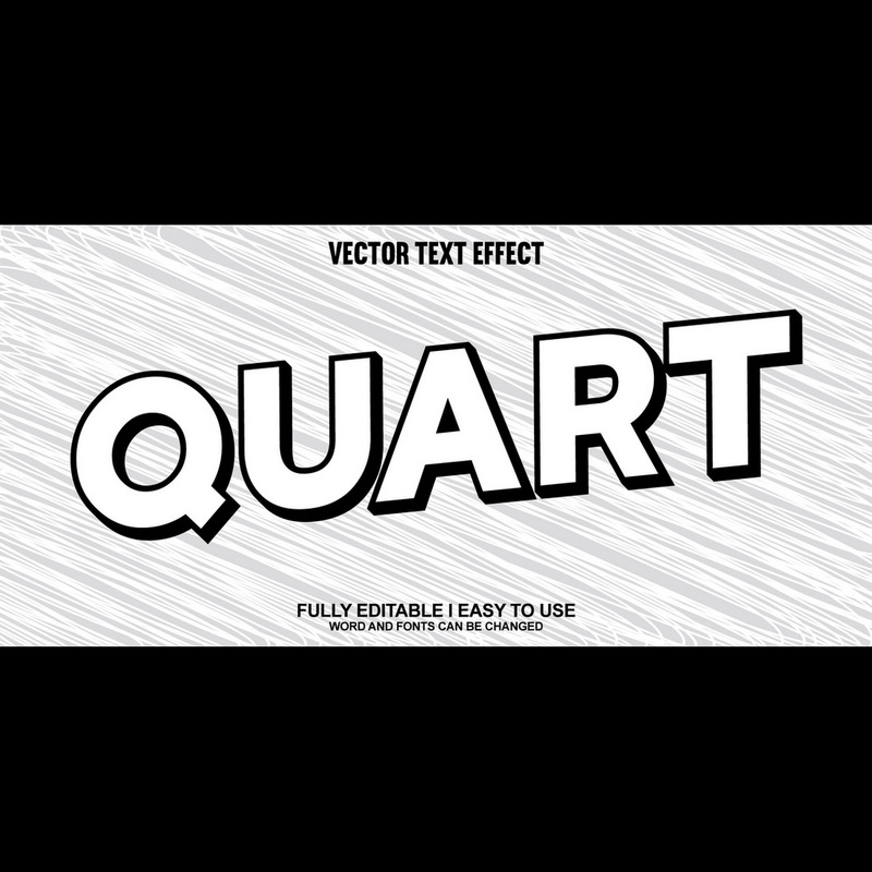 Quart helt redigerbar vektor 3D-texteffekt - Features Image 1