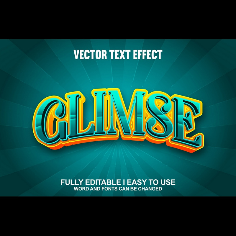 Glimta helt redigerbar vektor 3D-texteffekt - Features Image 1