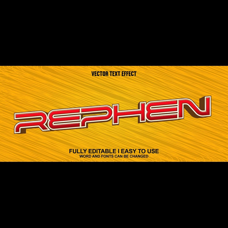 Rephen Полностью редактируемый векторный 3D текстовый эффект - Features Image 1