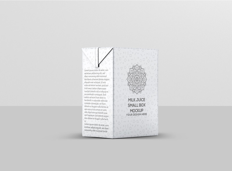 Mockup di una piccola scatola di succo o latte - Caratteristiche Immagine 2