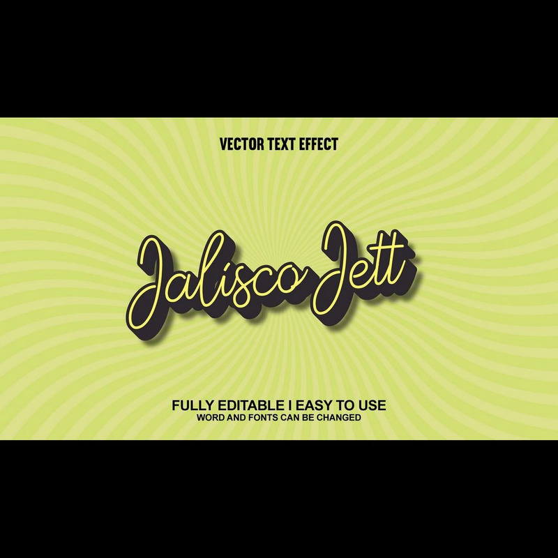 Jalisco Jett helt redigerbar vektor 3D-texteffekt - Features Image 1