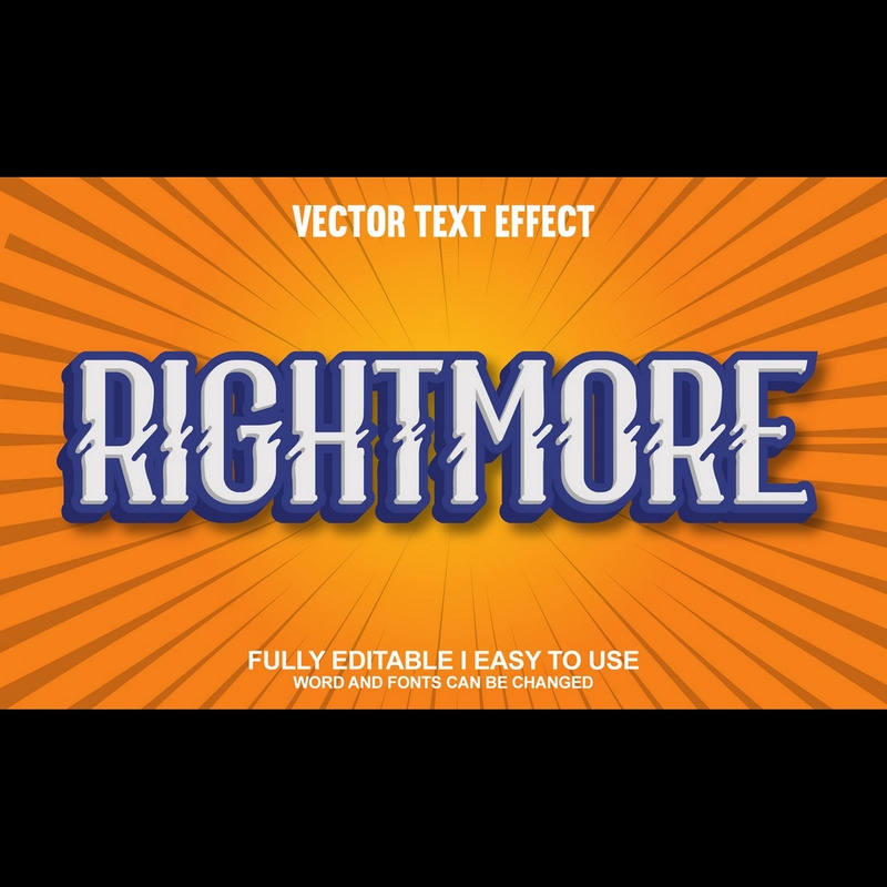 Rightmore Полностью редактируемый векторный 3D-текстовый эффект - Features Image 1