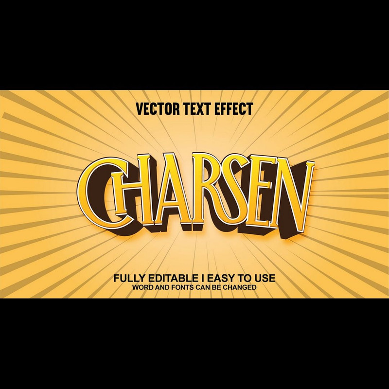 Charsen helt redigerbar vektor 3D texteffekt - Features Image 1