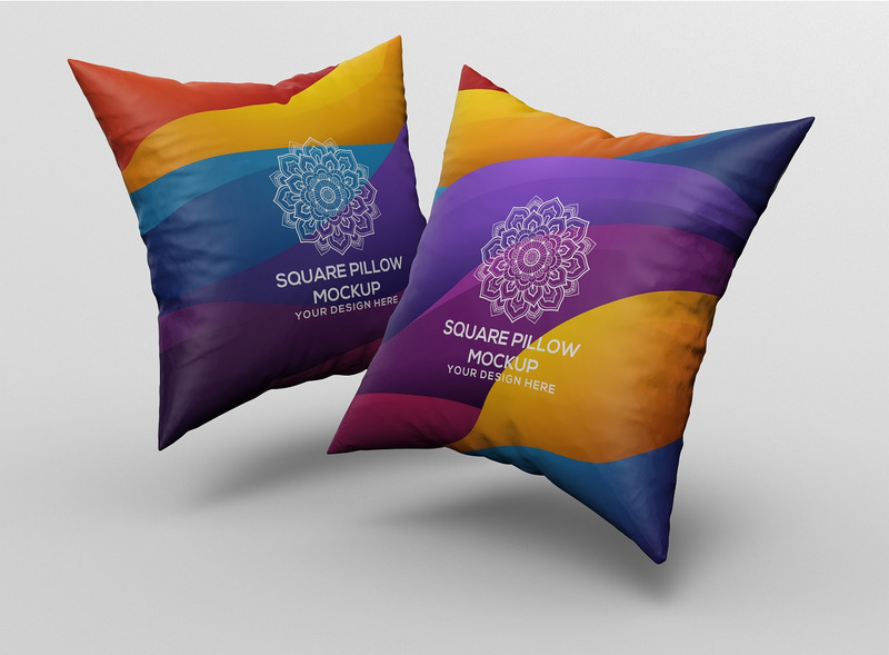 Square Pillow Square Pillow Mockup TemplateMonster