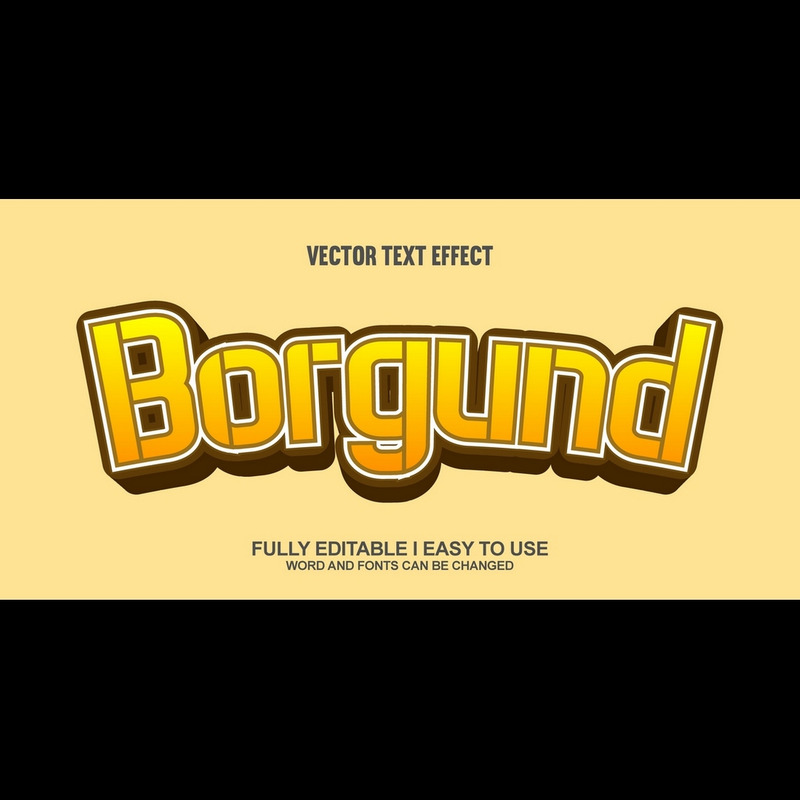 Borgund helt redigerbar vektor 3D texteffekt - Features Image 1