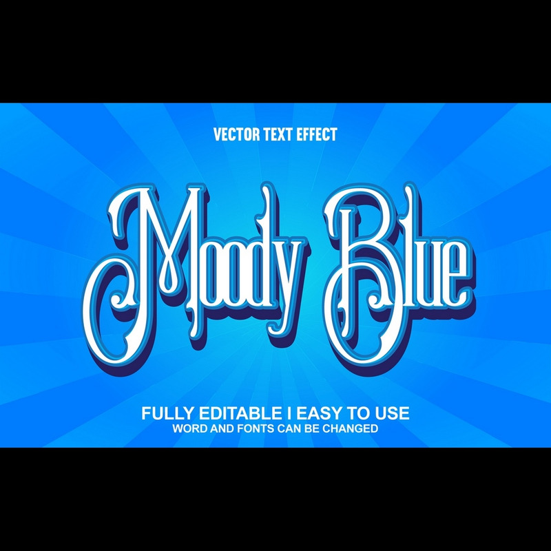 Moody Blue helt redigerbar vektor 3D-texteffekt - Features Image 1