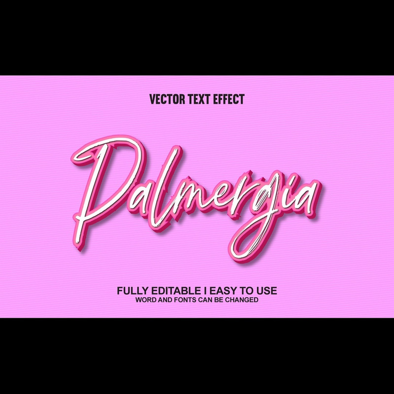 Palmergia Effetto testo vettoriale 3D completamente modificabile - Caratteristiche Immagine 1