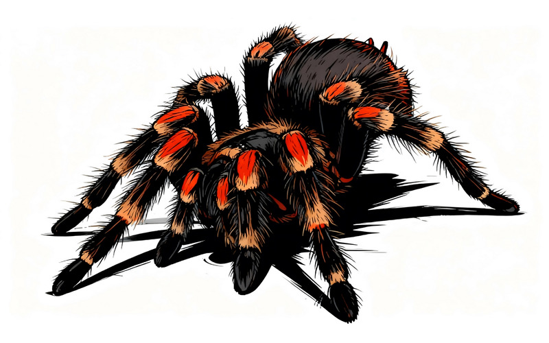 Kırmızı Siyah Tarantula İllüstrasyonu - Features Image 1