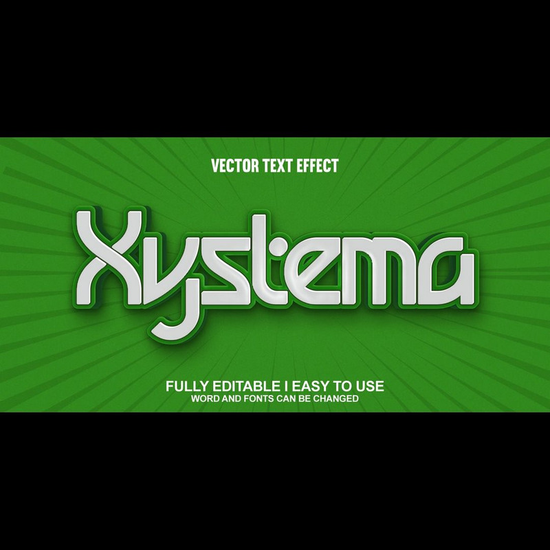 Xystema helt redigerbar vektor 3D-texteffekt - Features Image 1
