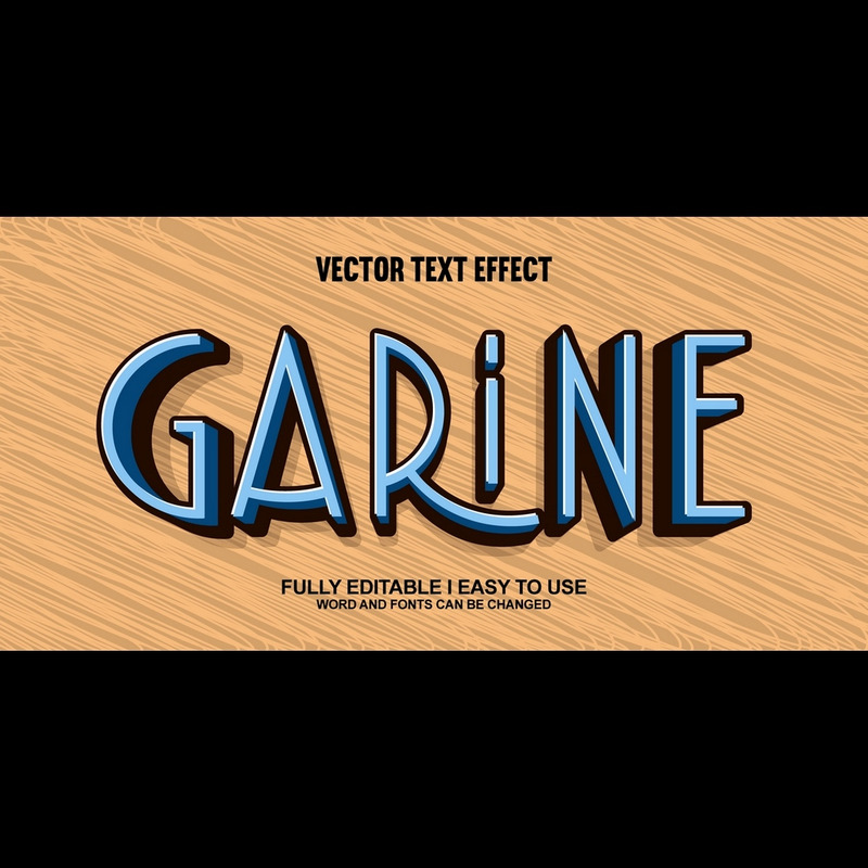 Garine helt redigerbar vektor 3D texteffekt - Features Image 1