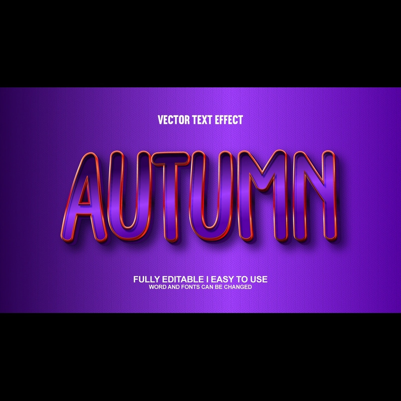 Autumn Fully Editable Vector 3D Text Effect - Features Image 1
