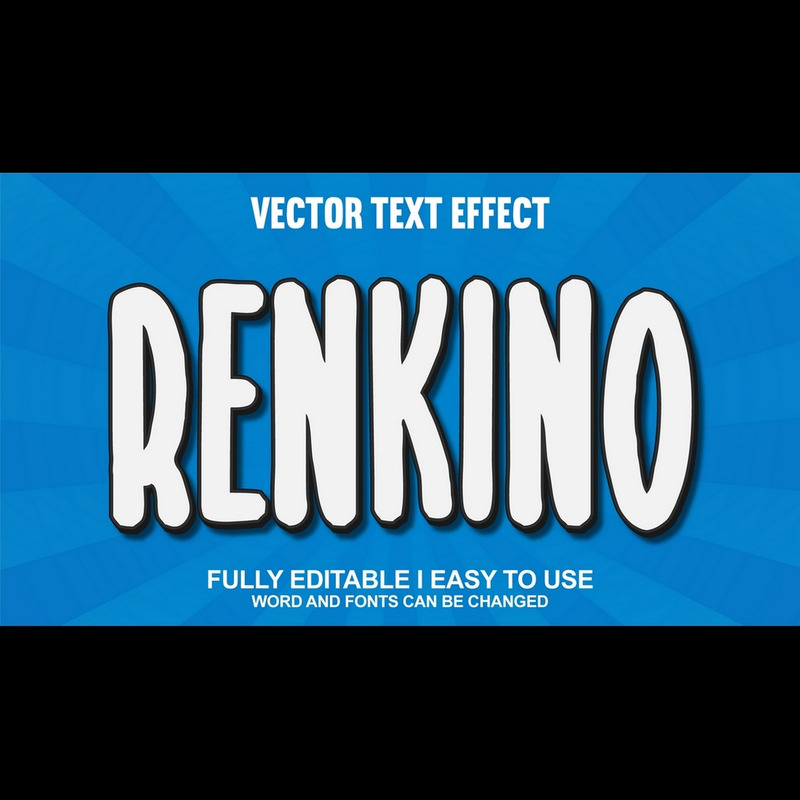 Renkino Fully Editable Vector 3D Text Effect - Features Image 1