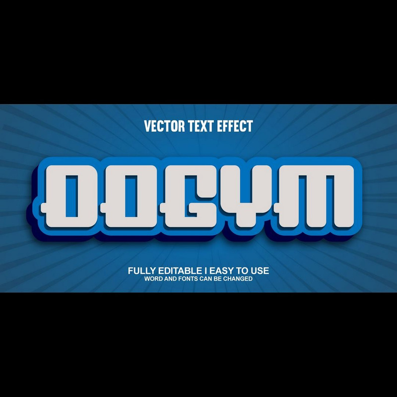 Dogym Fully Editable Vector 3D Text Effect - Features Image 1