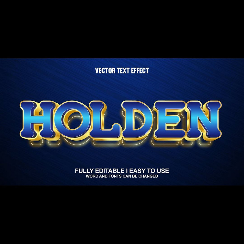 Holden helt redigerbar vektor 3D-texteffekt - Features Image 1