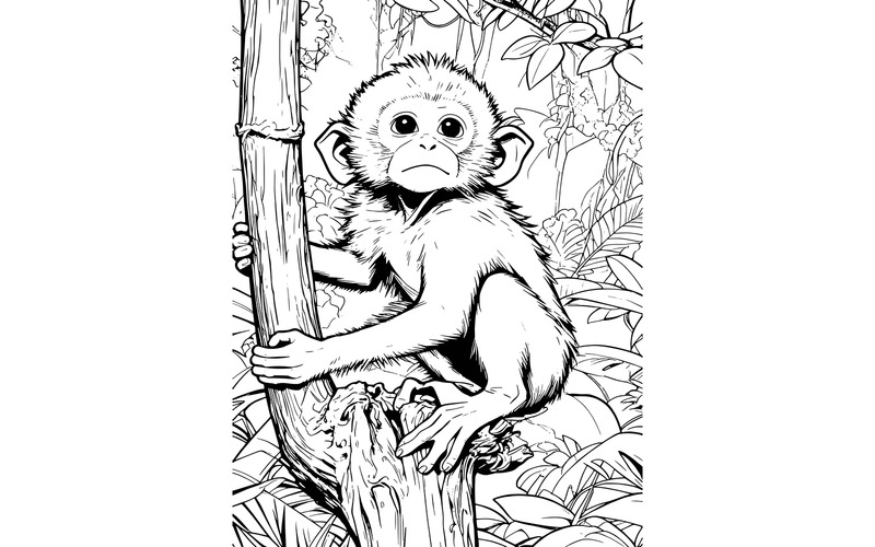 Scimmie carine dove vivono, illustrazione della natura - Caratteristiche Immagine 2