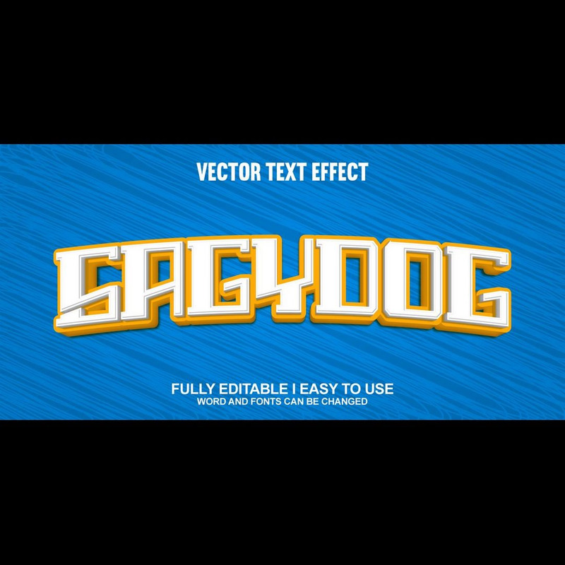 Sagydog Fully Editable Vector 3D Text Effect - Features Image 1