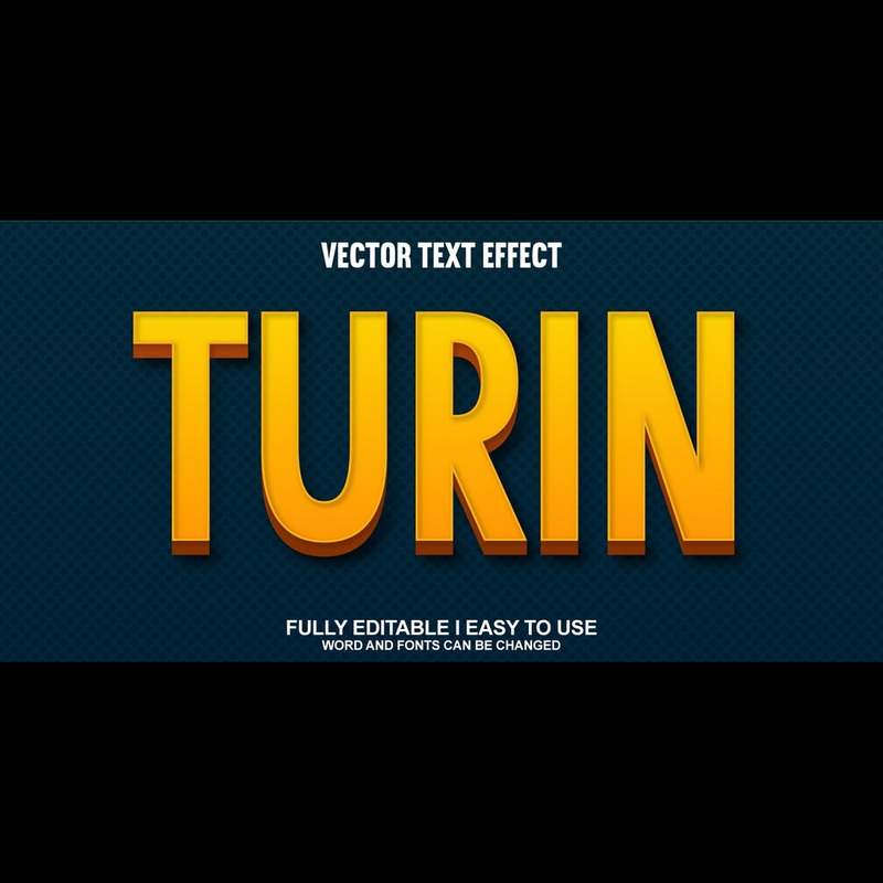 Turin helt redigerbar vektor 3D-texteffekt - Features Image 1