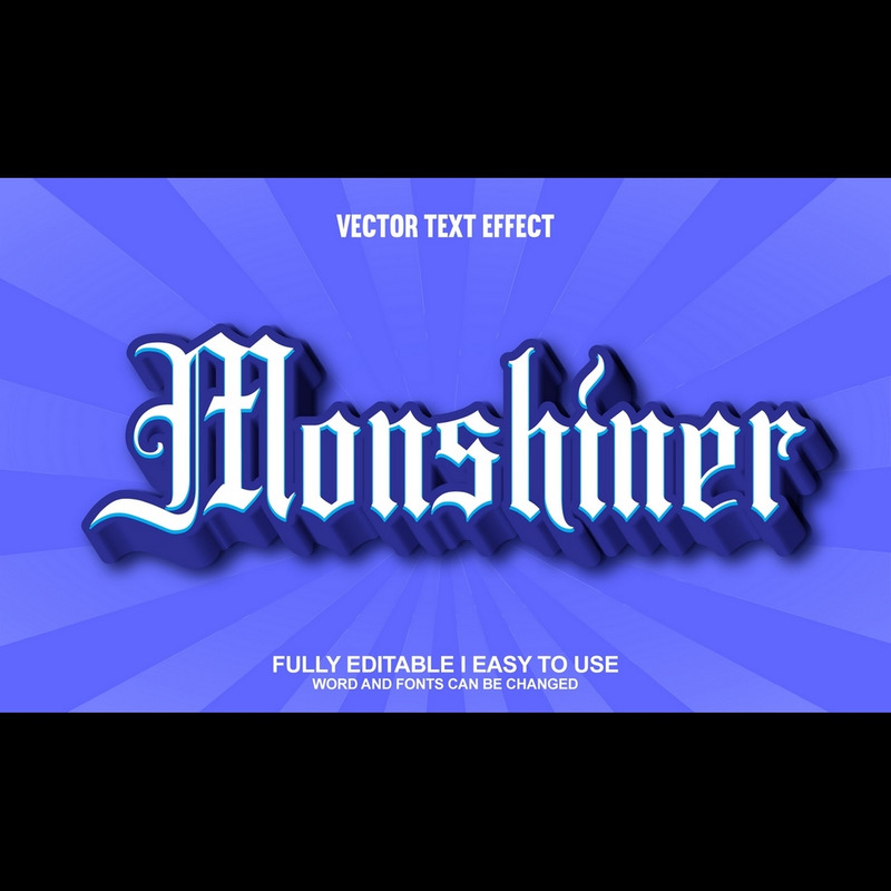 Monshiner helt redigerbar vektor 3D-texteffekt - Features Image 1