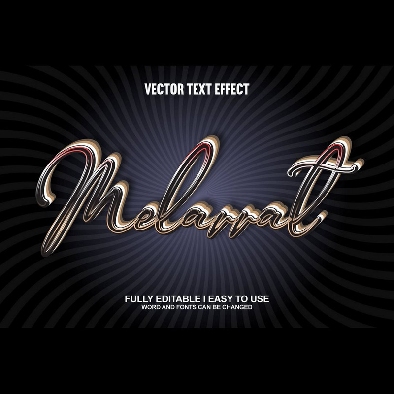 Melarrat helt redigerbar vektor 3D texteffekt - Features Image 1