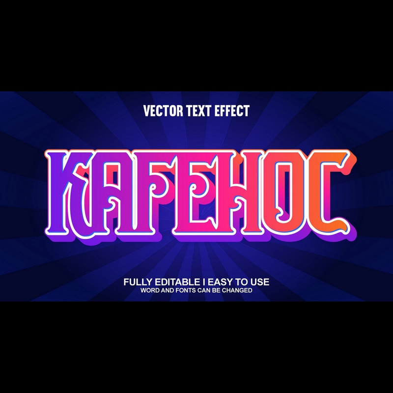 Kafehoc helt redigerbar vektor 3D-texteffekt - Features Image 1