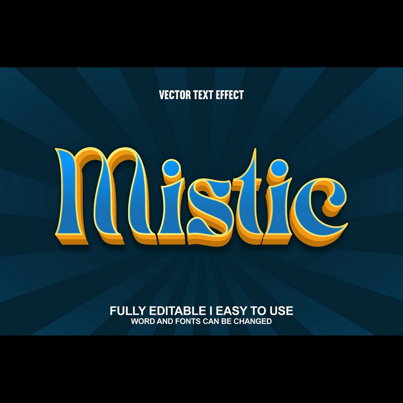 Mistic helt redigerbar vektor 3D-texteffekt - Features Image 1