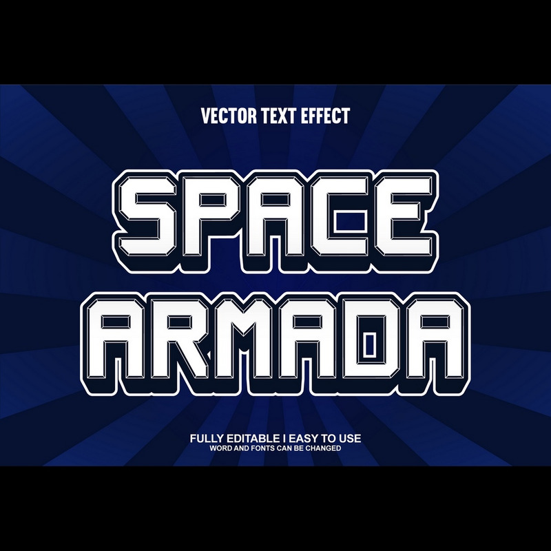 Space Armada helt redigerbar vektor 3D-texteffekt - Features Image 1