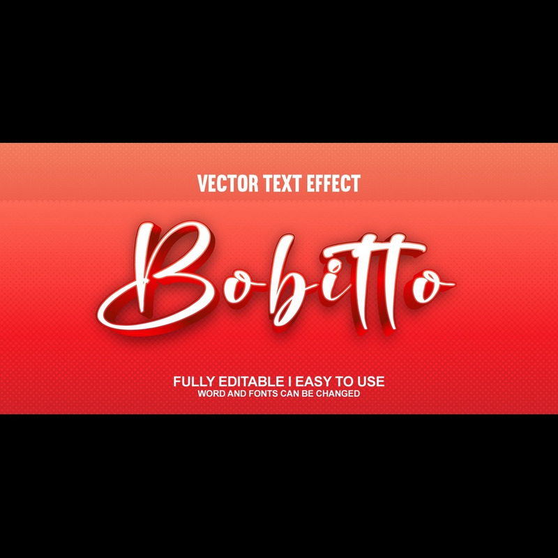 Bobitto Fully Editable Vector 3D Text Effect - Features Image 1