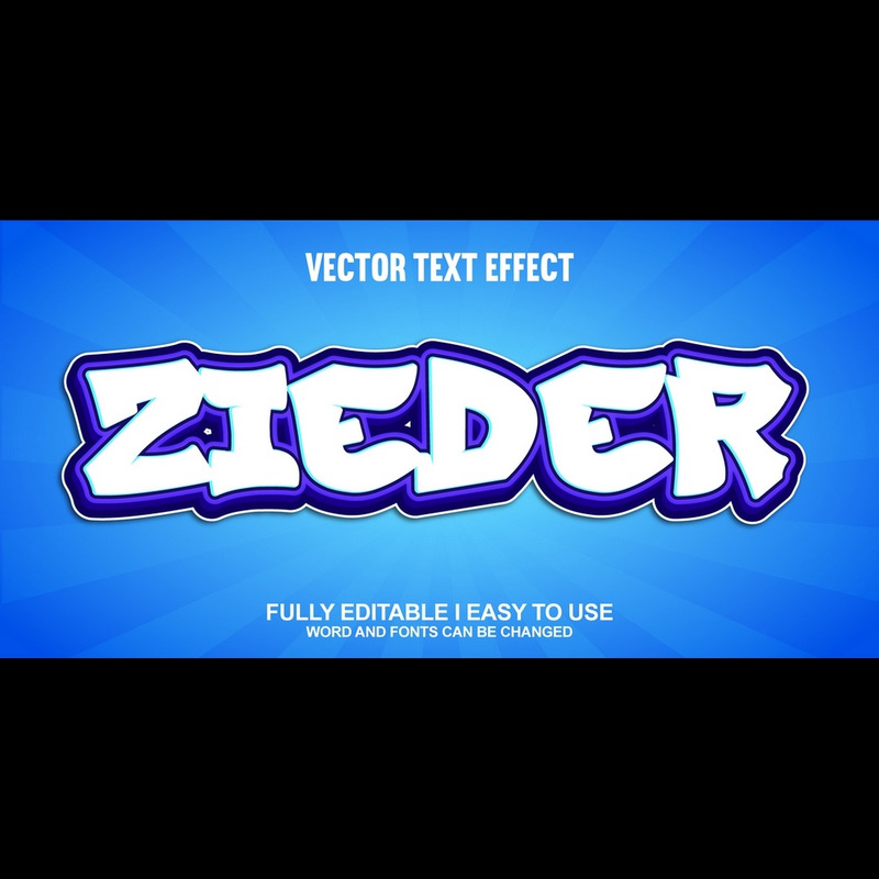 Zieder Fully Editable Vector 3D Text Effect - Features Image 1