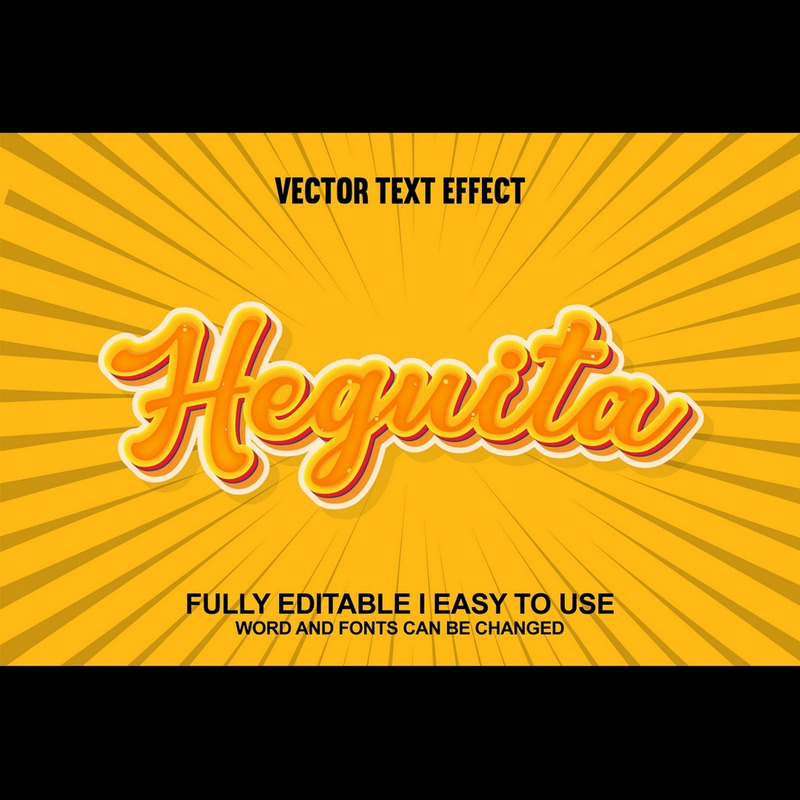 Heguita helt redigerbar vektor 3D-texteffekt - Features Image 1