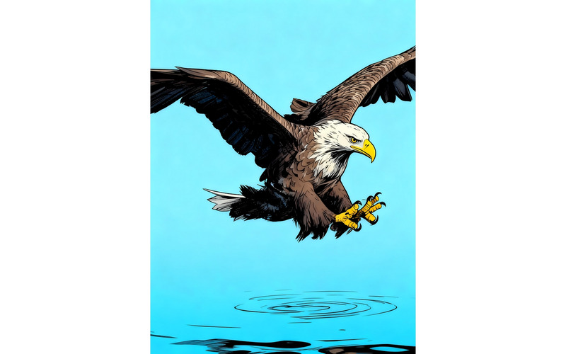Pták letící nad mořem (ilustrační obrázek AI + vektorová čárová grafika) - Features Image 1