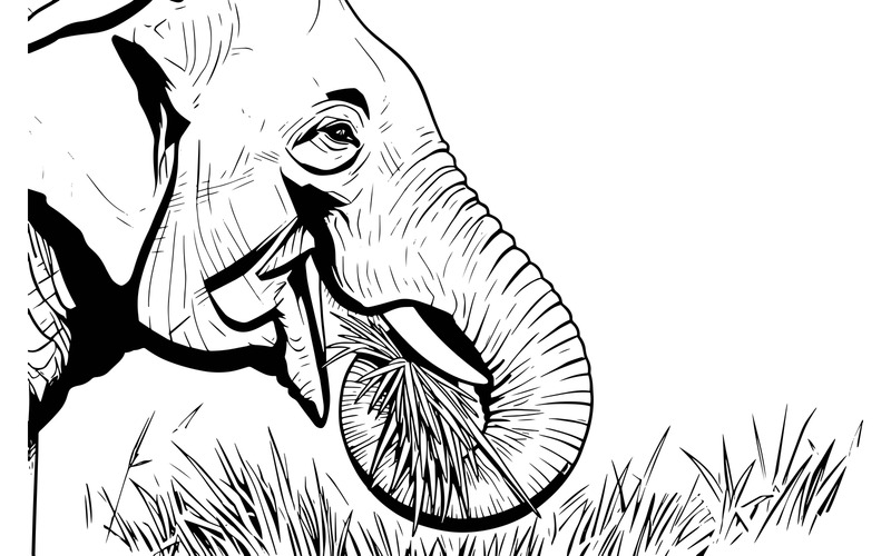 Bébi elefánt Chitvan Nemzeti Park Nepál (Mesterséges intelligencia illusztráció kép + vektor vonalas rajz) - Features Image 2