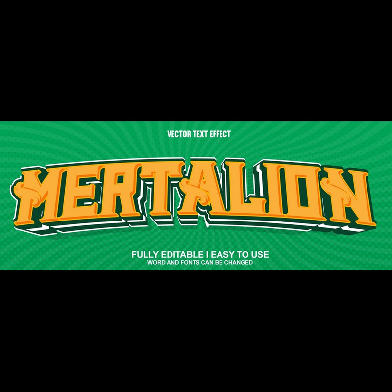 Mertalion helt redigerbar vektor 3D-texteffekt - Features Image 1