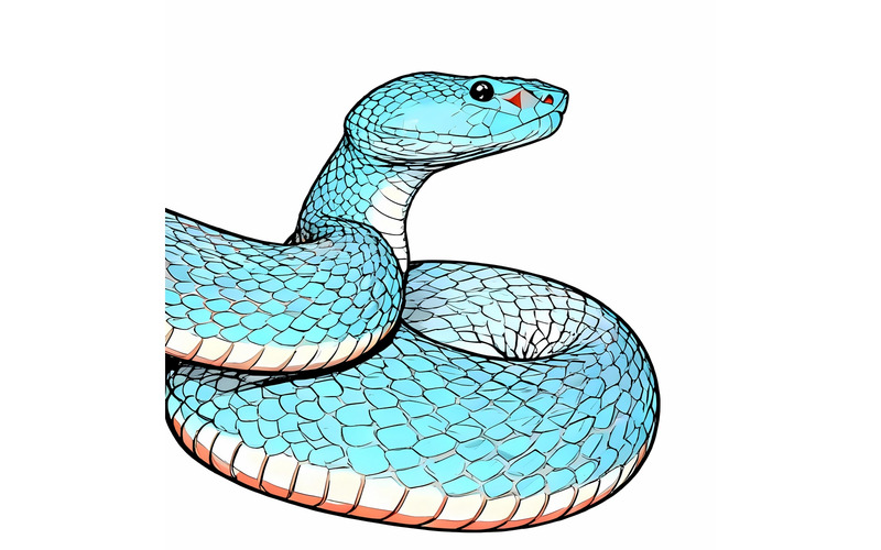 Insularis blu Trimeresurus Insularis Illustrazione ravvicinata dell'animale - Caratteristiche Immagine 1