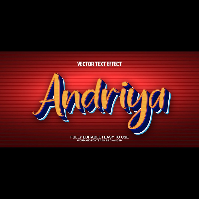 Andriya helt redigerbar vektor 3D-texteffekt - Features Image 1