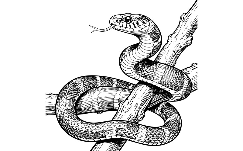 Serpente Boiga Dendrophila Testa ad anelli gialli Illustrazione animale Boiga Dendrophila - Caratteristiche Immagine 2