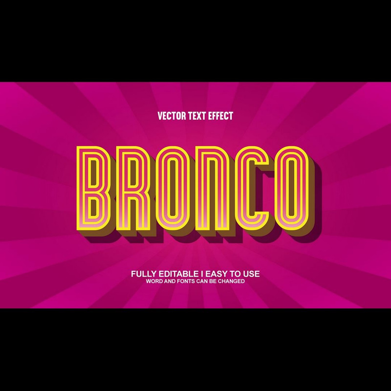 Bronco helt redigerbar vektor 3D-texteffekt - Features Image 1